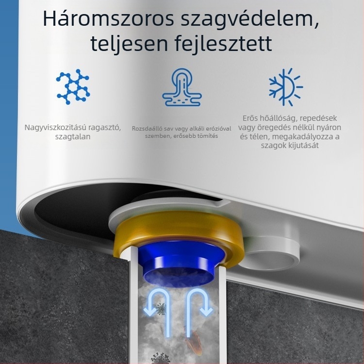 WC-flanx tömítőgyűrű, szag elleni, szivárgás elleni, vastagított gumitömítés, univerzális illeszkedés — Home Rhyme