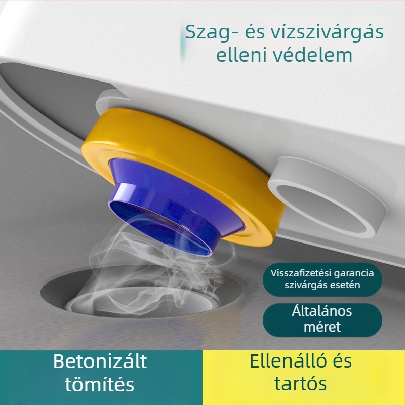 WC-flanx tömítőgyűrű, szag elleni, szivárgás elleni, vastagított gumitömítés, univerzális illeszkedés — Home Rhyme