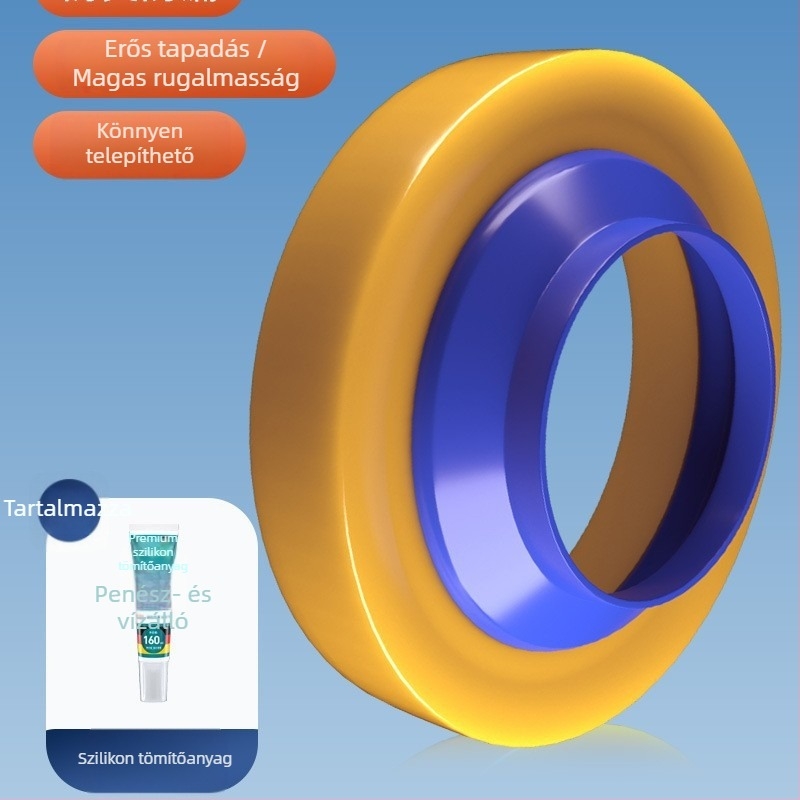 WC-flanx tömítőgyűrű, szag elleni, szivárgás elleni, vastagított gumitömítés, univerzális illeszkedés — Home Rhyme