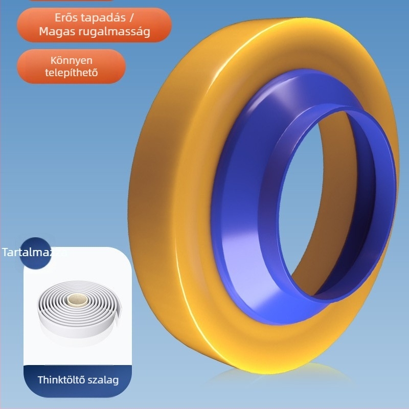 WC-flanx tömítőgyűrű, szag elleni, szivárgás elleni, vastagított gumitömítés, univerzális illeszkedés — Home Rhyme