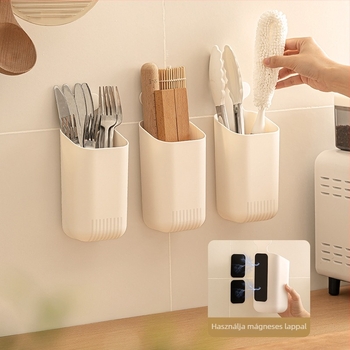 Mágneses asztali tároló doboz, 2 L kapacitás, műanyag kivitel, modell A0861, irodai kellékek és eszközök rendezője