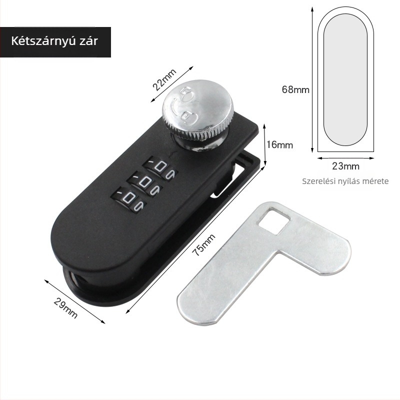 Mechanikus fiók- és szekrényzár | Su Kepu | ABS műanyag/ötvözet | modell 20221030 | alkalmazás: egyes/dupla/hármas zárás