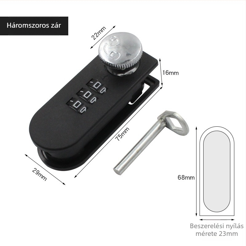 Mechanikus fiók- és szekrényzár | Su Kepu | ABS műanyag/ötvözet | modell 20221030 | alkalmazás: egyes/dupla/hármas zárás