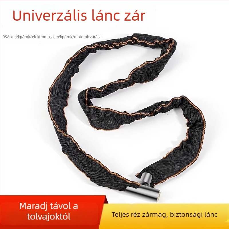 Kerékpárláncos zár antifolt – alkalmas elektromos kerékpárokra, motorkerékpárokra és kerékpárokra; Friendly márka, modern minimalist stílus