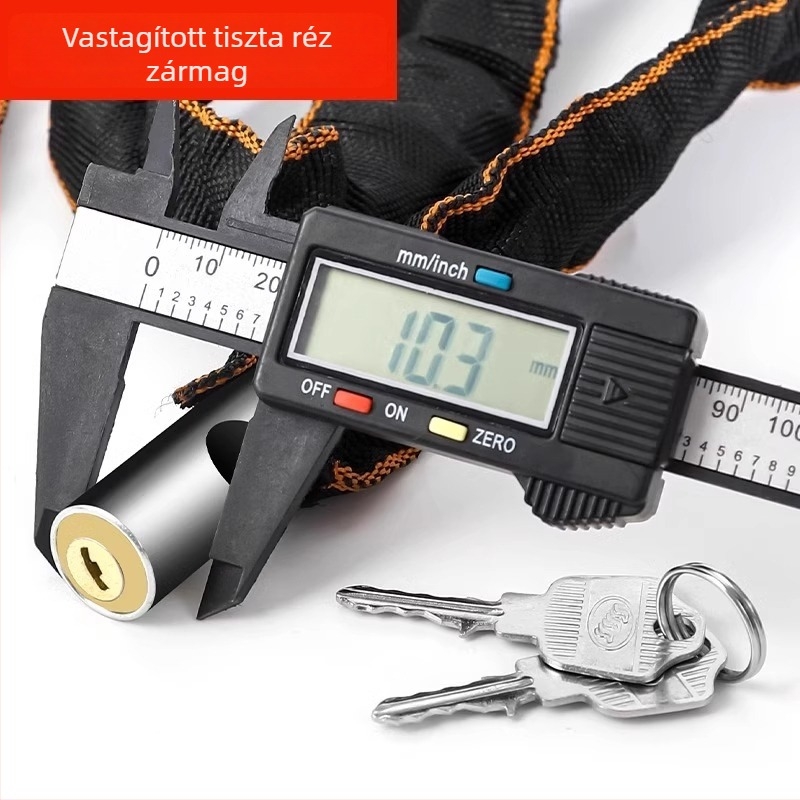 Kerékpárláncos zár antifolt – alkalmas elektromos kerékpárokra, motorkerékpárokra és kerékpárokra; Friendly márka, modern minimalist stílus