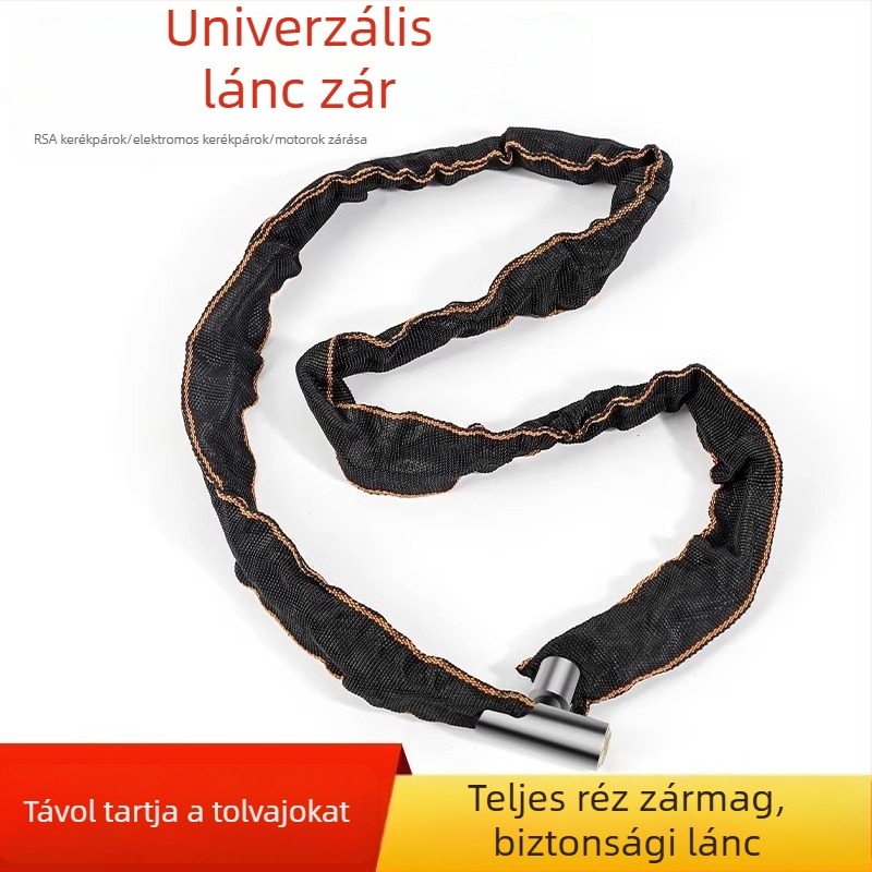 Kerékpárláncos zár antifolt – alkalmas elektromos kerékpárokra, motorkerékpárokra és kerékpárokra; Friendly márka, modern minimalist stílus