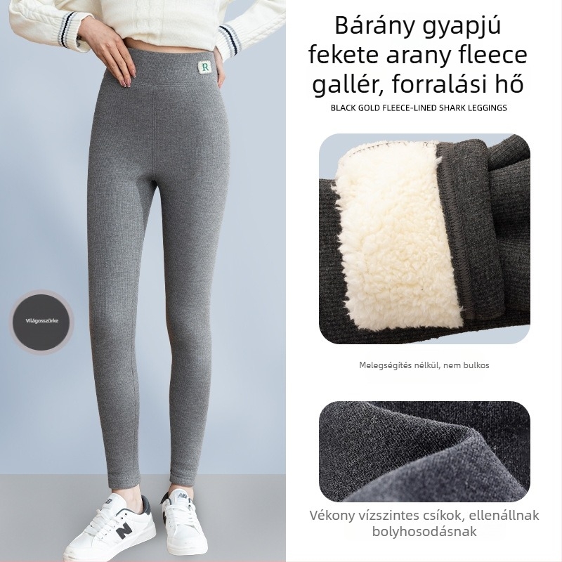 All-in-one nadrág viszkóz rostból, függőleges csíkos minta, bokáig érő hosszúság, extrán vastag, meleg