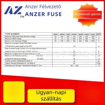 Dióda 1N4007M71A1000Vdo-41 Plug-In kiegyenlítő dióda, gyors visszatérés, szilícium