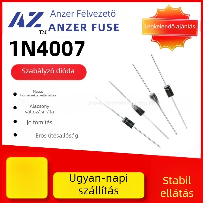 Dióda 1N4007M71A1000Vdo-41 Plug-In kiegyenlítő dióda, gyors visszatérés, szilícium