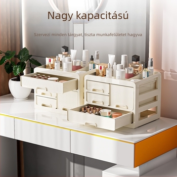 ABS műanyagból készült asztali tároló | modell YH-TM | japán stílus | rekeszes szervező kozmetikumokhoz, bőrápoláshoz és irodaszerekhez