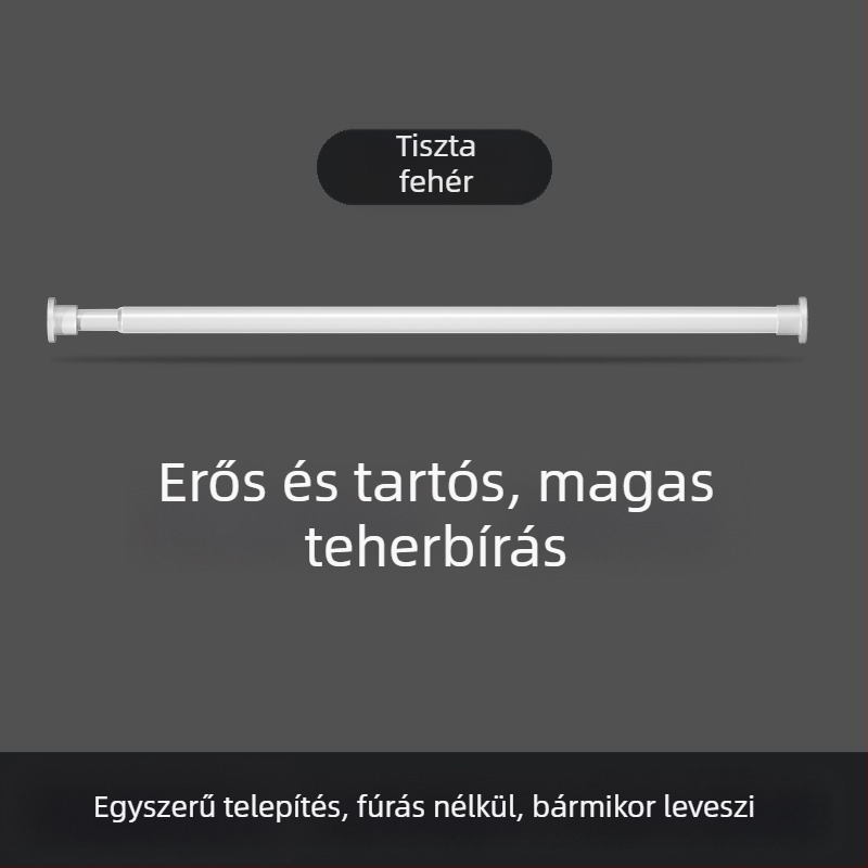 Fúrás nélküli teleszkópos ruhaszárító rúd, balkon és fürdőszoba számára, műanyagból, modern stílus