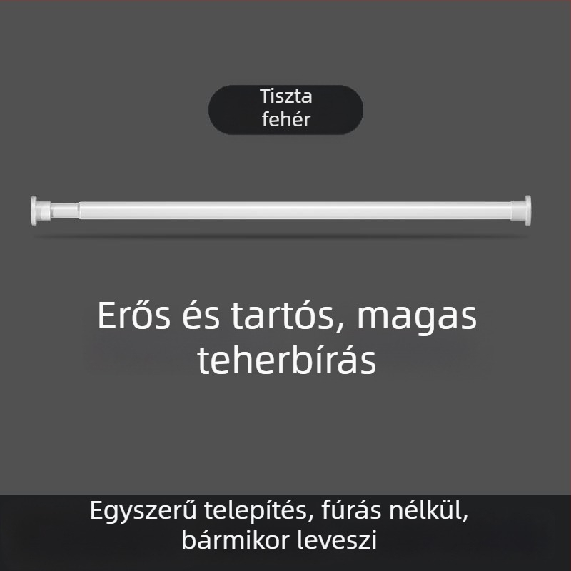 Fúrás nélküli teleszkópos ruhaszárító rúd, balkon és fürdőszoba számára, műanyagból, modern stílus