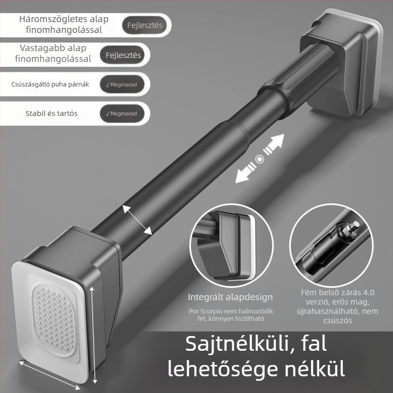 Fúrás nélküli teleszkópos ruhaszárító rúd, balkon és fürdőszoba számára, műanyagból, modern stílus