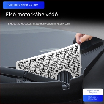 Rozsdamentes acélból készült első motorháztető porvédő és rovarháló Zeekr 7X-hez, motorrekesz védelem