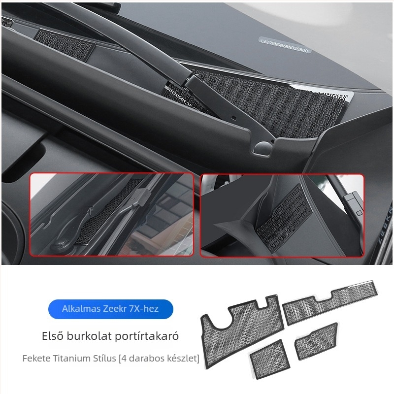 Rozsdamentes acélból készült első motorháztető porvédő és rovarháló Zeekr 7X-hez, motorrekesz védelem