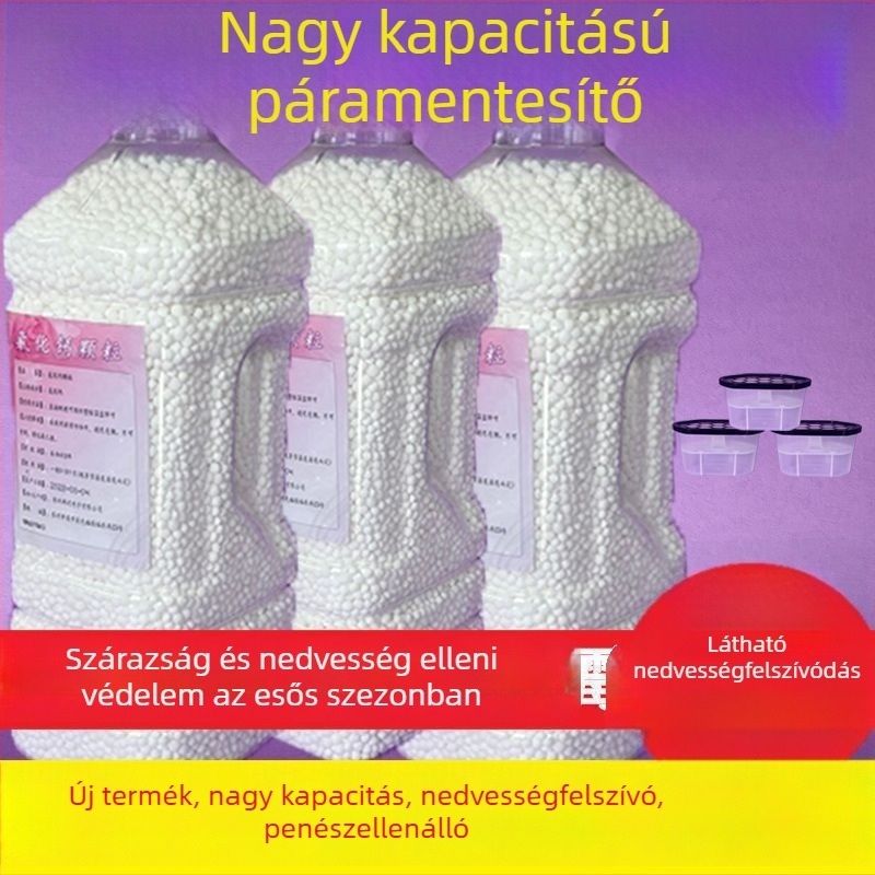 Kalcium-klorid granulátumok nedvességmegkötő, dobozos csomagolás, háztartási felhasználásra