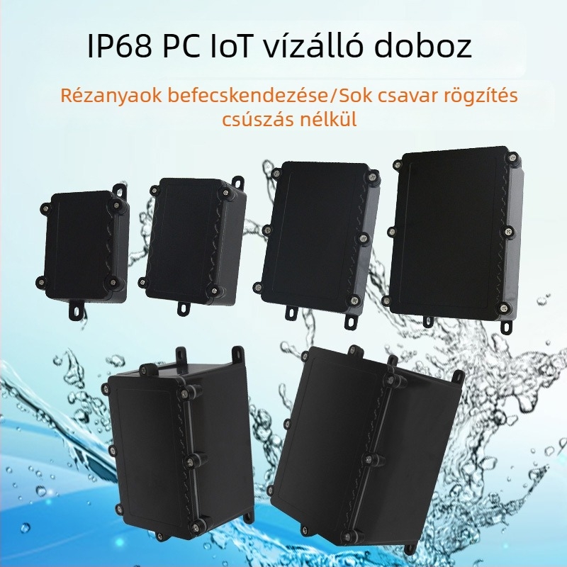 Kültéri vízálló csatlakozódoboz, műanyag PC ház elektromos vezérléshez és műszerekhez — AOLAISITE; alkalmas külső kábelezéshez: világítás, motorok, vezérlők, tápegységek, háztartási készülékek