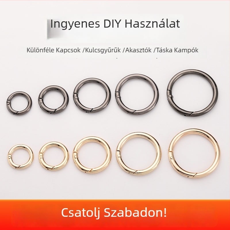Táska hardver kiegészítő – BG-19 modell, Sufeng márka, cinkötvözet rugós gyűrű, testreszabás elérhető
