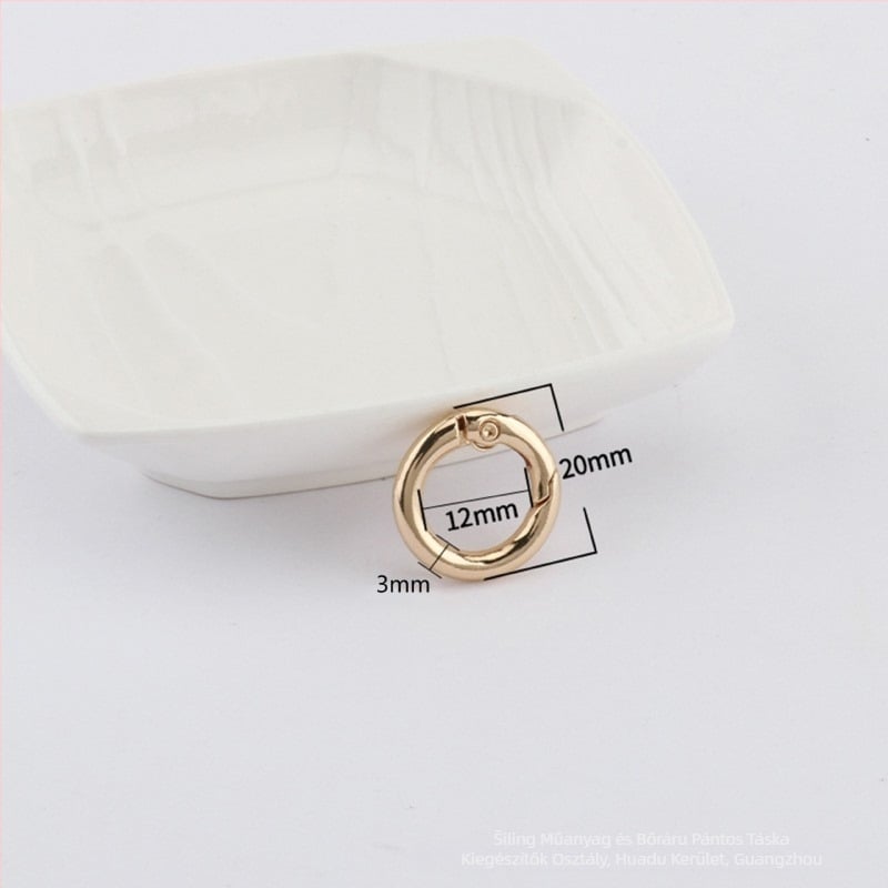 Táska hardver kiegészítő – BG-19 modell, Sufeng márka, cinkötvözet rugós gyűrű, testreszabás elérhető