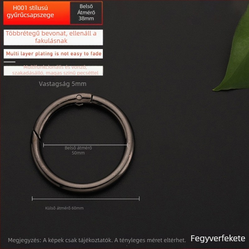 Táska hardver kiegészítő – BG-19 modell, Sufeng márka, cinkötvözet rugós gyűrű, testreszabás elérhető