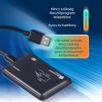 ICID hozzáférés-ellenőrző kártyaolvasó, kettős frekvenciájú, USB meghajtó nélküli, kártyakibocsátó modul (Érzékelési távolság 1–5; Olvasási idő 0.5; Tárkapacitás 1024)