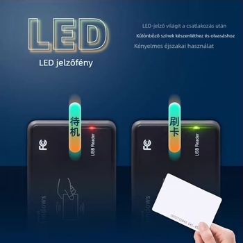 ICID hozzáférés-ellenőrző kártyaolvasó, kettős frekvenciájú, USB meghajtó nélküli, kártyakibocsátó modul (Érzékelési távolság 1–5; Olvasási idő 0.5; Tárkapacitás 1024)
