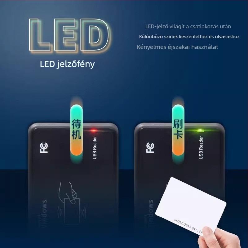ICID hozzáférés-ellenőrző kártyaolvasó, kettős frekvenciájú, USB meghajtó nélküli, kártyakibocsátó modul (Érzékelési távolság 1–5; Olvasási idő 0.5; Tárkapacitás 1024)