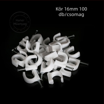 Haner kábelcsipeszek PE-bevonatú magas széntartalmú acél szeggel, beltéri kábelezéshez és kábelek rögzítéséhez