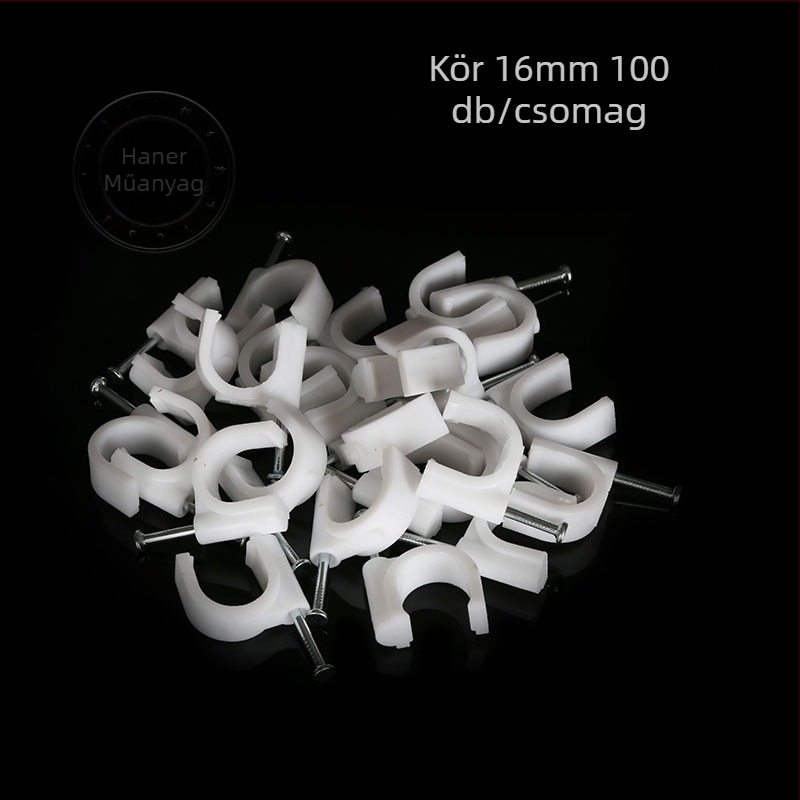 Haner kábelcsipeszek PE-bevonatú magas széntartalmú acél szeggel, beltéri kábelezéshez és kábelek rögzítéséhez