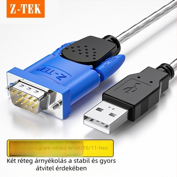 Lite USB–RS232 soros kábel ZE394C, PL2303 chip, USB-Serial interfész, 300bps–921600bps, férfi csatlakozó