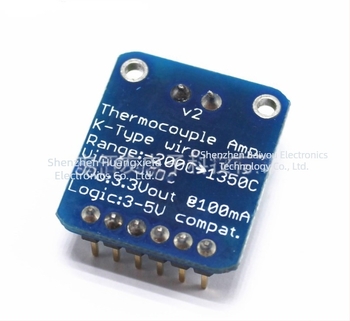 K-típusú termopár modul MAX31855, SPI interfész, digitális hőmérséklet-olvasás 1350°C-ig (Model BYS459-1500)