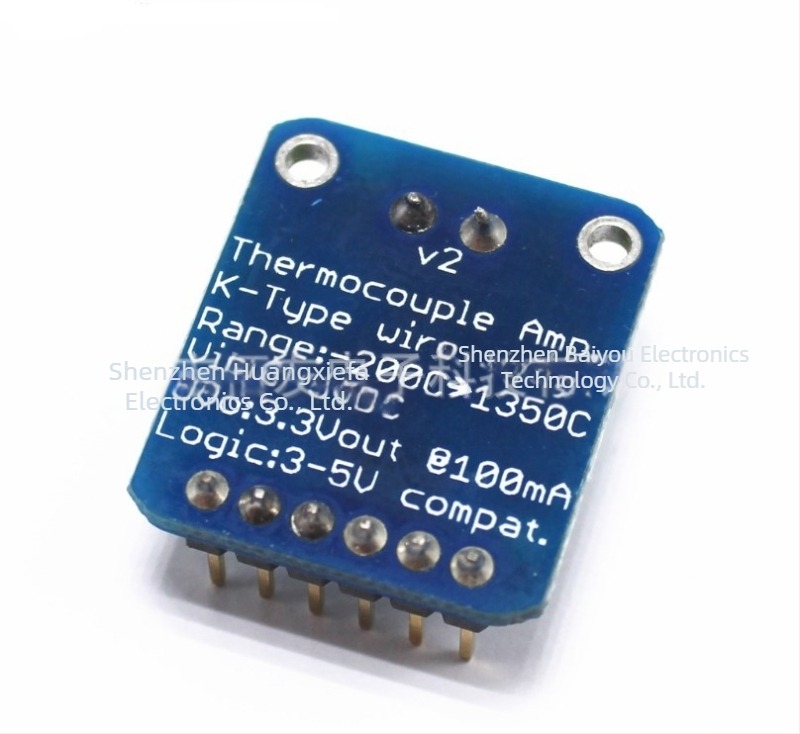 K-típusú termopár modul MAX31855, SPI interfész, digitális hőmérséklet-olvasás 1350°C-ig (Model BYS459-1500)