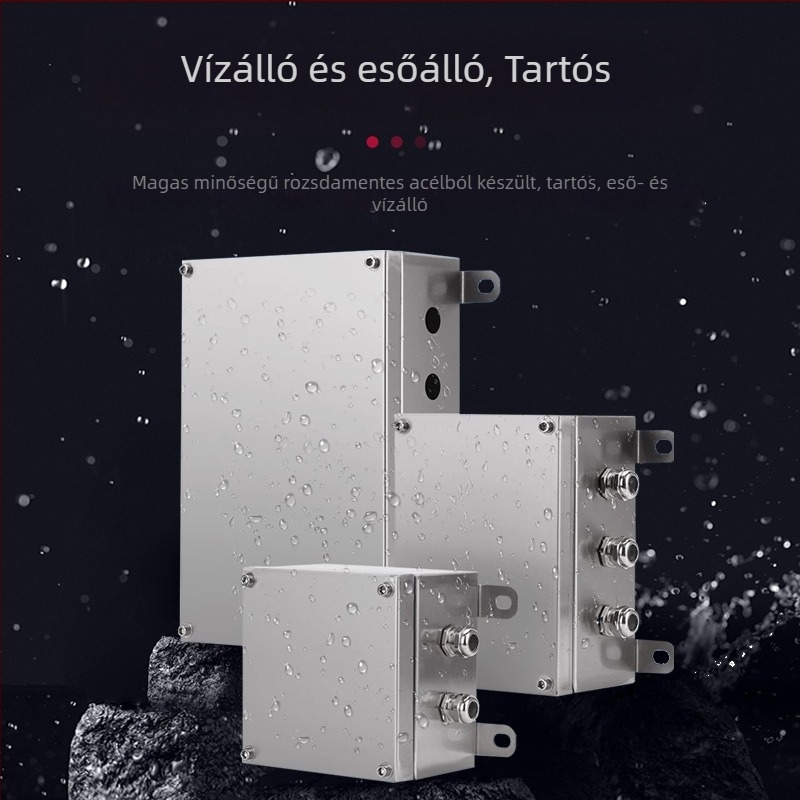 304 külső rozsdamentes acél termináli doboz, vízálló elosztó doboz, 1 mm lemezvastagság, CCC tanúsítvány