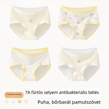 Lányoknak készült pamut-keverék alsónemű, osztály A, 47,5% pamut, 8 év feletti gyerekeknek (140 cm felett), téli 2024 kollekció