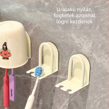 Fogkefetartó, falra szerelhető, mágneses rögzítés, műanyag, testreszabható logó