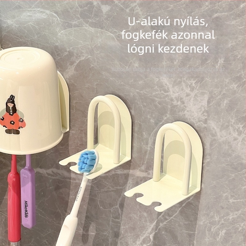 Fogkefetartó, falra szerelhető, mágneses rögzítés, műanyag, testreszabható logó