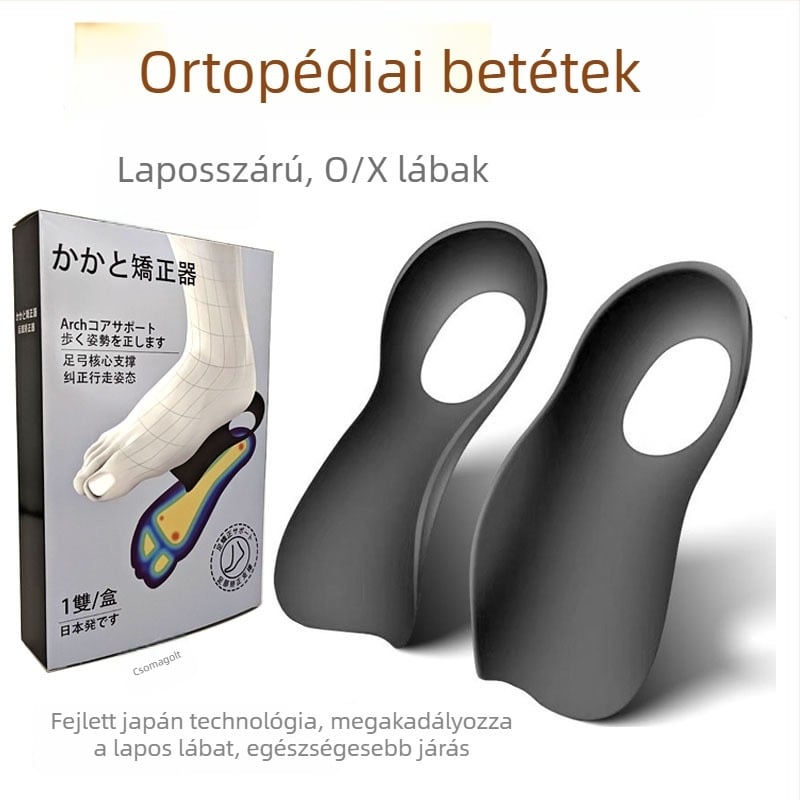 Lábformájú korrekciós talpbetét, TPR anyag, félméretű párnázás, ortopédiai talpbetét, unisex