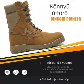 Csúszásmentes taktikai csizma — magas felső rész, nubuk bőr másodlagos réteg, vízálló, modell BL, kültéri