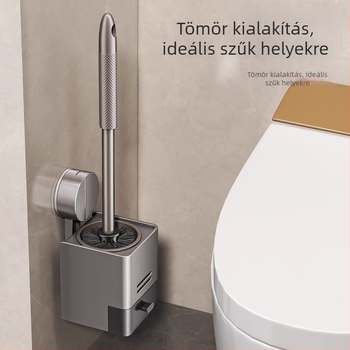 Xinyan Fürdőszoba: Falra szerelhető WC-kefe tartó vákuumos rögzítéssel és fürdőszobai tárolópolccal, teherbírás 20 kg, modell 001-M04-NB, felület műanyag spray bevonattal