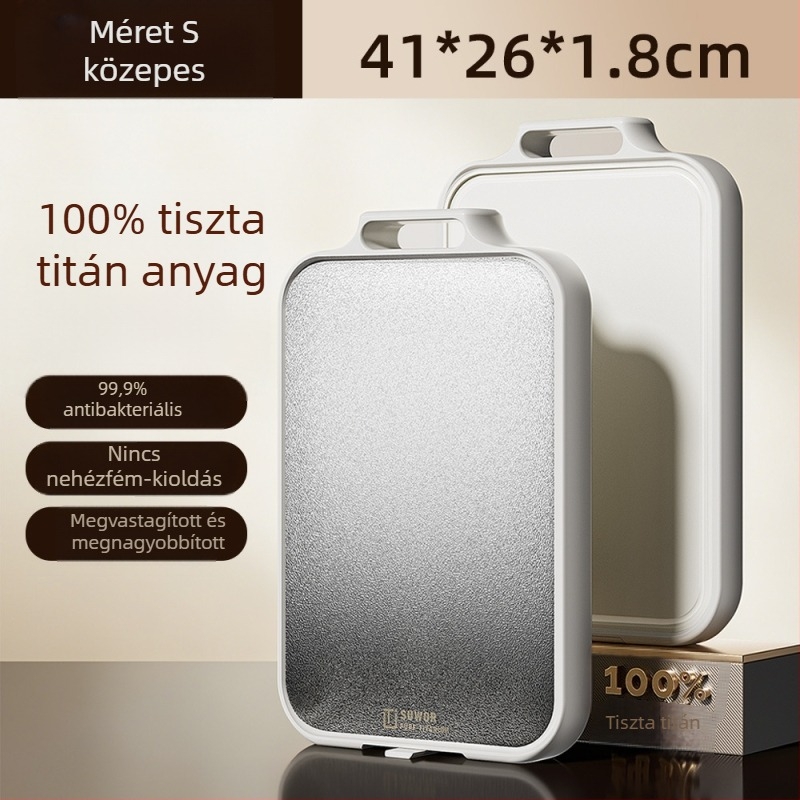 Kétoldalas vágódeszka antibakteriális titán és PP anyagból, penészmentes, konyhai használatra, Huzhou eredet, 2025-ös bevezetés