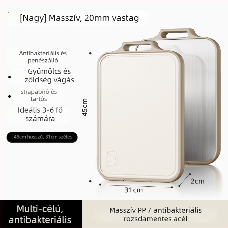 Kétoldalas vágódeszka antibakteriális titán és PP anyagból, penészmentes, konyhai használatra, Huzhou eredet, 2025-ös bevezetés