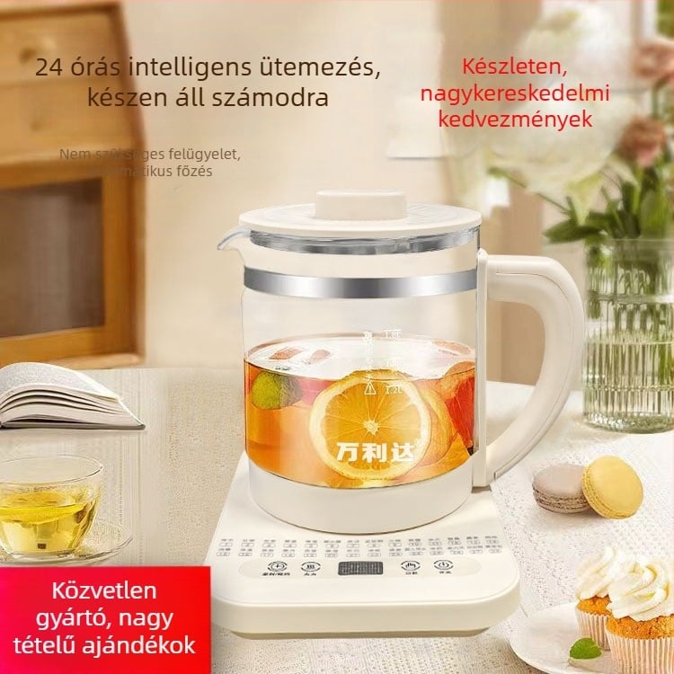 Malida Üvegtestű, többfunkciós főzetes edény, Dx-818, 1.5–2 L, 220 V, 500–1000 W, elektronikus termosztát, mikroprocesszoros vezérlés