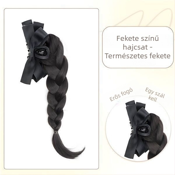 Paróka magas lófarokkal és copfokkal, kézzel font haj, hőálló szál, nem festhető, Kai Fei