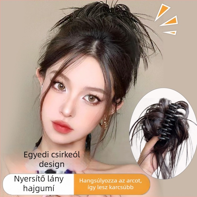 Guifu Ya Ponytail paróka klipsz rögzítéssel — bolyhos updo, magas hőmérsékletű huzal, nem alkalmas forró színezésre
