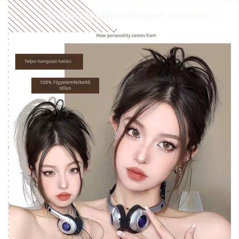 Guifu Ya Ponytail paróka klipsz rögzítéssel — bolyhos updo, magas hőmérsékletű huzal, nem alkalmas forró színezésre