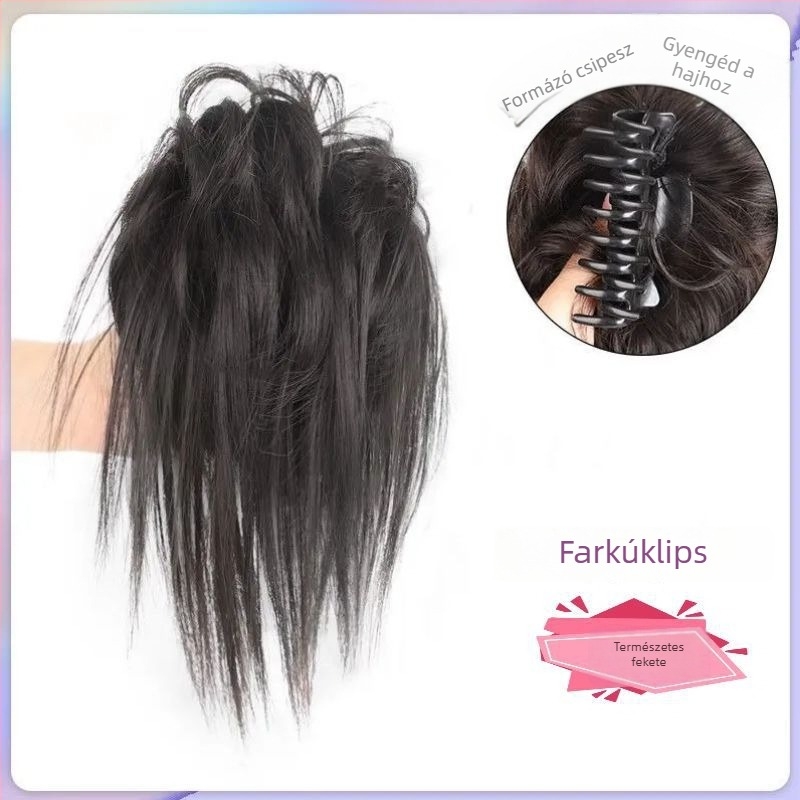 Guifu Ya Ponytail paróka klipsz rögzítéssel — bolyhos updo, magas hőmérsékletű huzal, nem alkalmas forró színezésre