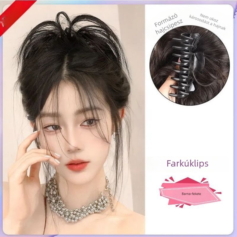 Guifu Ya Ponytail paróka klipsz rögzítéssel — bolyhos updo, magas hőmérsékletű huzal, nem alkalmas forró színezésre