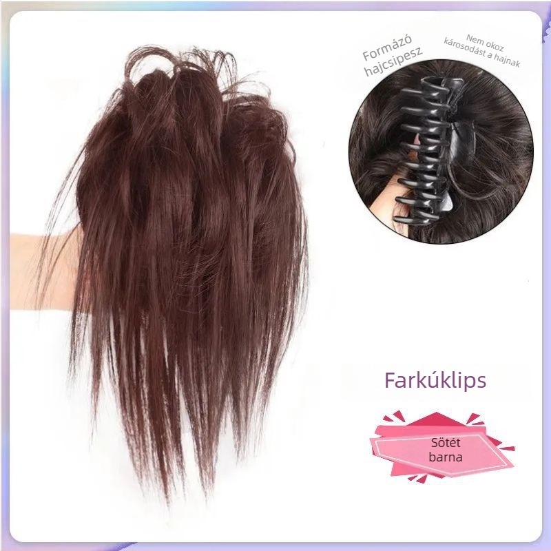 Guifu Ya Ponytail paróka klipsz rögzítéssel — bolyhos updo, magas hőmérsékletű huzal, nem alkalmas forró színezésre