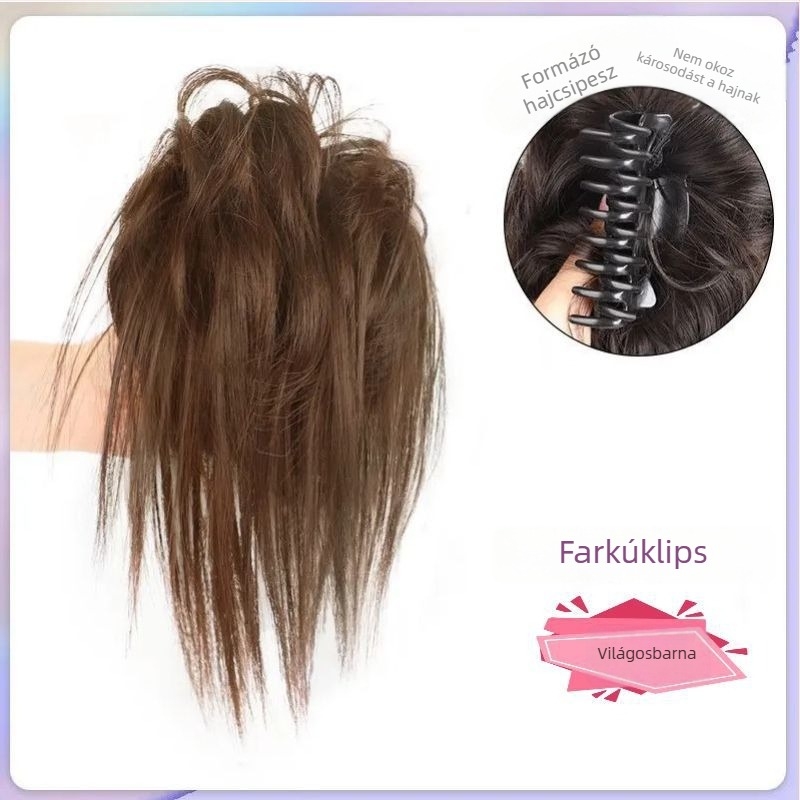 Guifu Ya Ponytail paróka klipsz rögzítéssel — bolyhos updo, magas hőmérsékletű huzal, nem alkalmas forró színezésre