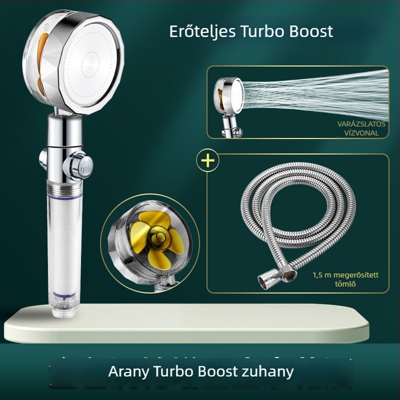 Hordozható kézi zuhanyfej funkciókkal: permetezés, masszázs és eső (ABS test, Light Luxury stílus, modell 04221)